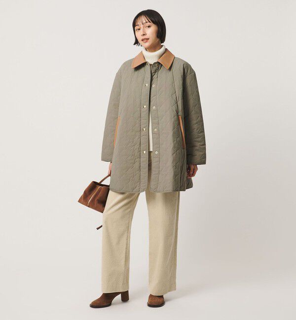 UNITED ARROWS「キルティング ステンカラー ミドルコート」|ステンカラーコート|