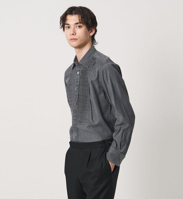 UNITED ARROWS「ブラック デニム ブザム  シャツ」|シャツ・ブラウス|