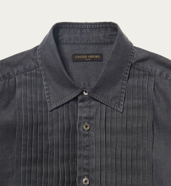 UNITED ARROWS「ブラック デニム ブザム  シャツ」|シャツ・ブラウス|