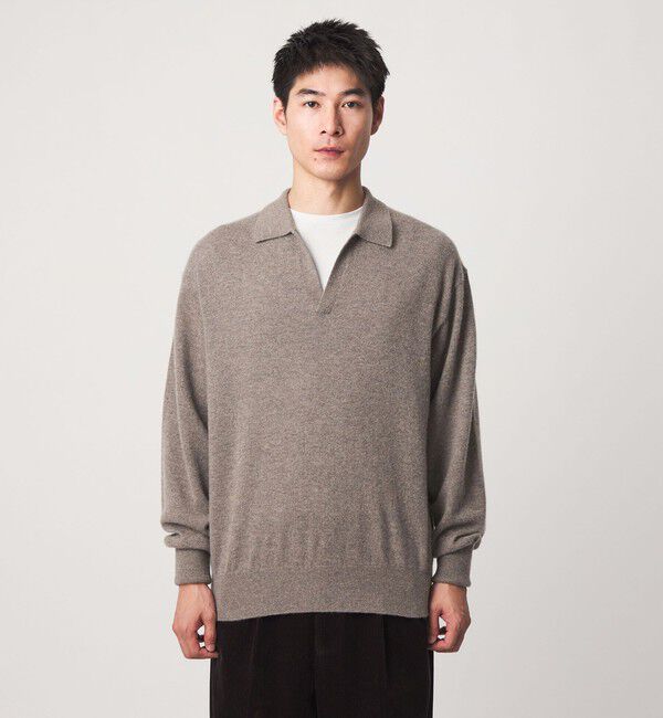 UNITED ARROWS green label relaxing「FINE BASIC カシミヤ スキッパー ポロニット」|ニット・セーター|
