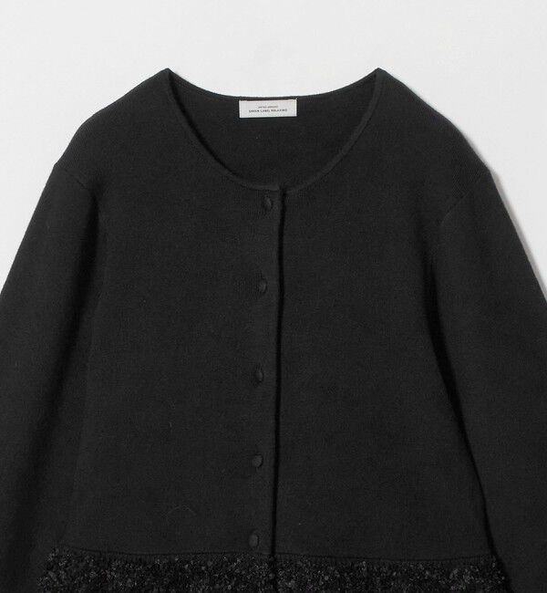 UNITED ARROWS green label relaxing「ファンシー コンビ ノーカラー カーディガン 」|カーディガン|