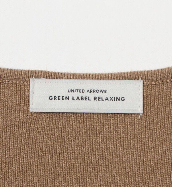 UNITED ARROWS green label relaxing「ファンシー コンビ ノーカラー カーディガン 」|カーディガン|