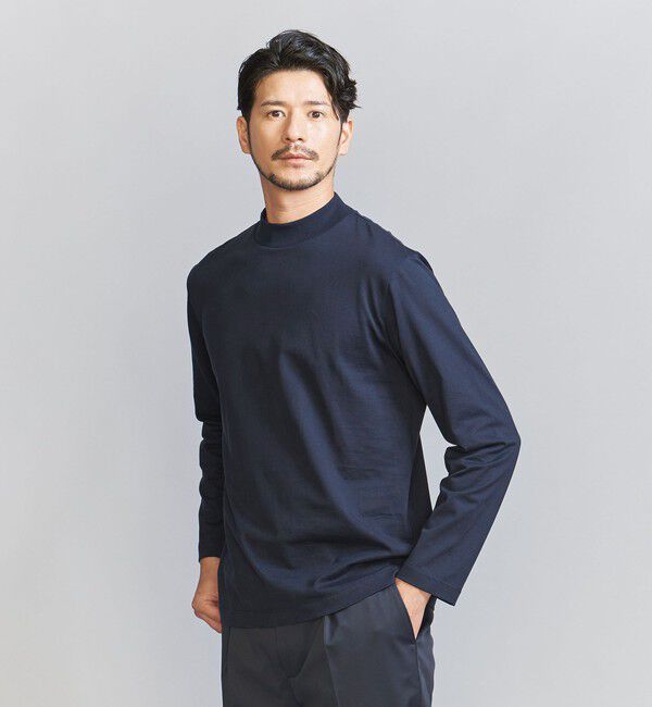 BEAUTY&YOUTH UNITED ARROWS「【WEB限定 WARDROBE SMART】クリア ガスコットン モックネック カットソー【抗菌・防臭】」|Tシャツ・カットソー|