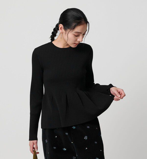 BEAUTY&YOUTH UNITED ARROWS「【WEB限定 Wardrobe DAILY MINIMAL】ペプラム2WAY リブニットプルオーバー ウォッシャブル」|ニット・セーター|