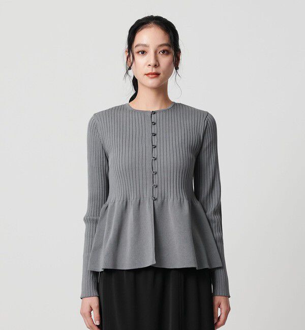 BEAUTY&YOUTH UNITED ARROWS「【WEB限定 Wardrobe DAILY MINIMAL】ペプラム2WAY リブニットプルオーバー ウォッシャブル」|ニット・セーター|