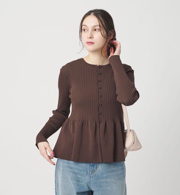 BEAUTY&YOUTH UNITED ARROWS「【WEB限定 Wardrobe DAILY MINIMAL】ペプラム2WAY リブニットプルオーバー ウォッシャブル」|ニット・セーター|