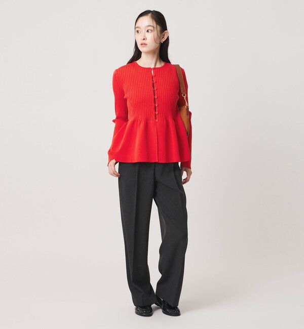 BEAUTY&YOUTH UNITED ARROWS「【WEB限定 Wardrobe DAILY MINIMAL】ペプラム2WAY リブニットプルオーバー ウォッシャブル」|ニット・セーター|