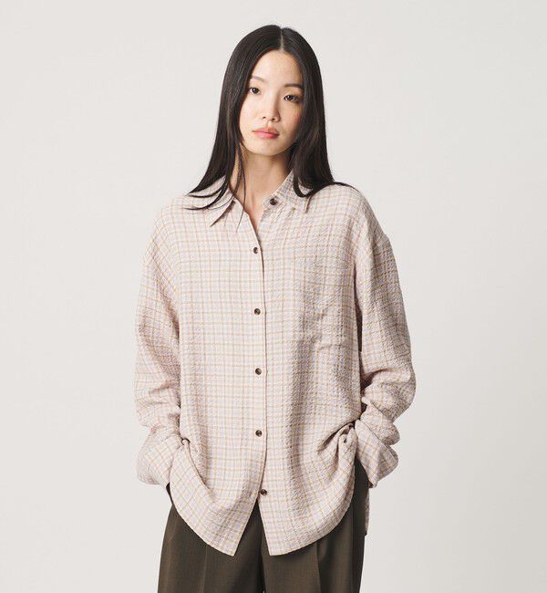 BEAUTY&YOUTH UNITED ARROWS「レーヨンブレンド チェック オーバーサイズシャツ」|シャツ・ブラウス|