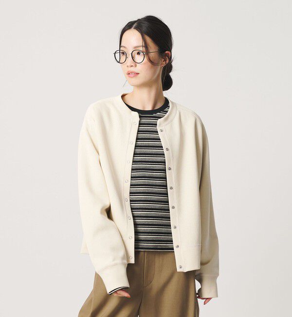 BEAUTY&YOUTH UNITED ARROWS「ダブルフェイス リングボタンカーディガン」|カーディガン|OFF WHITE
