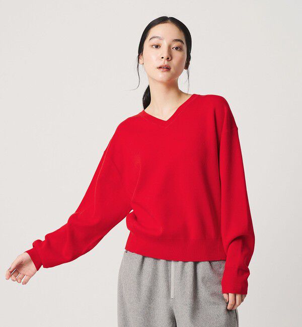 BEAUTY&YOUTH UNITED ARROWS「ソフトコットン Vネック スムース ニットプルオーバー ウォッシャブル」|ニット・セーター|