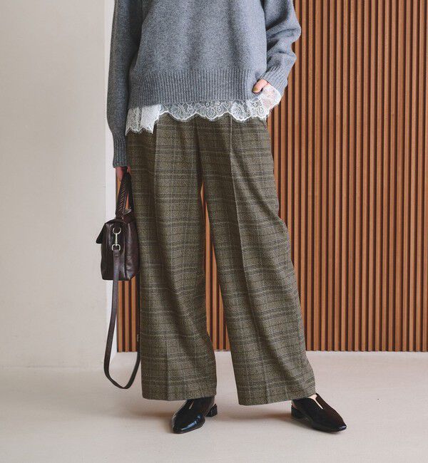 BEAUTY&YOUTH UNITED ARROWS「【WEB限定 Wardrobe DAILY MINIMAL】チェック バックゴム ワイドパンツ」|その他|