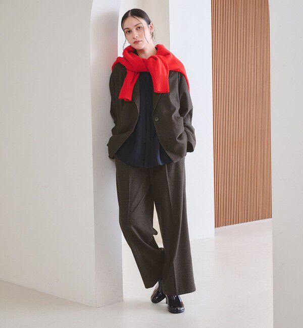 BEAUTY&YOUTH UNITED ARROWS「【WEB限定 Wardrobe DAILY MINIMAL】チェック バックゴム ワイドパンツ」|その他|DK.BROWN
