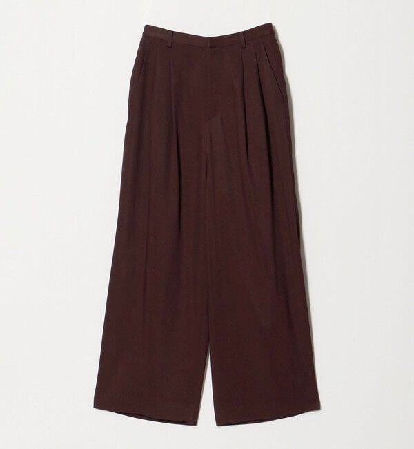 BEAUTY&YOUTH UNITED ARROWS「毛ブレンド バックラップ タックパンツ」|チノ|DK.BROWN