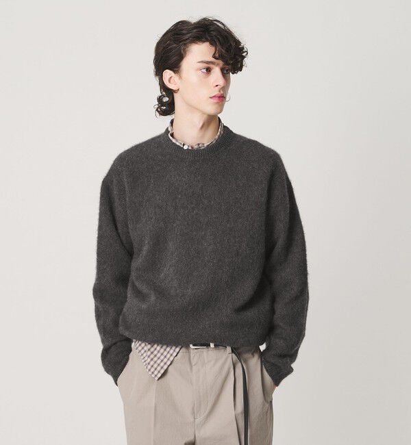 BEAUTY&YOUTH UNITED ARROWS「ブラッシュド ヤク クルーネック ニット」|ニット・セーター|DK.GRAY