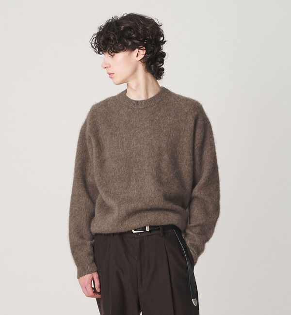 BEAUTY&YOUTH UNITED ARROWS「ブラッシュド ヤク クルーネック ニット」|ニット・セーター|BEIGE