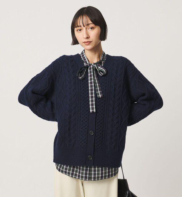 UNITED ARROWS「チェック リボン ボウタイ ブラウス」|シャツ・ブラウス|