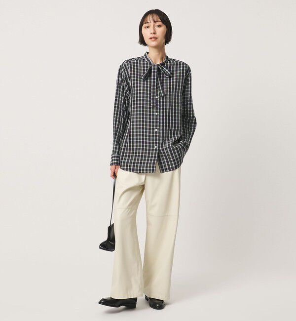 UNITED ARROWS「チェック リボン ボウタイ ブラウス」|シャツ・ブラウス|