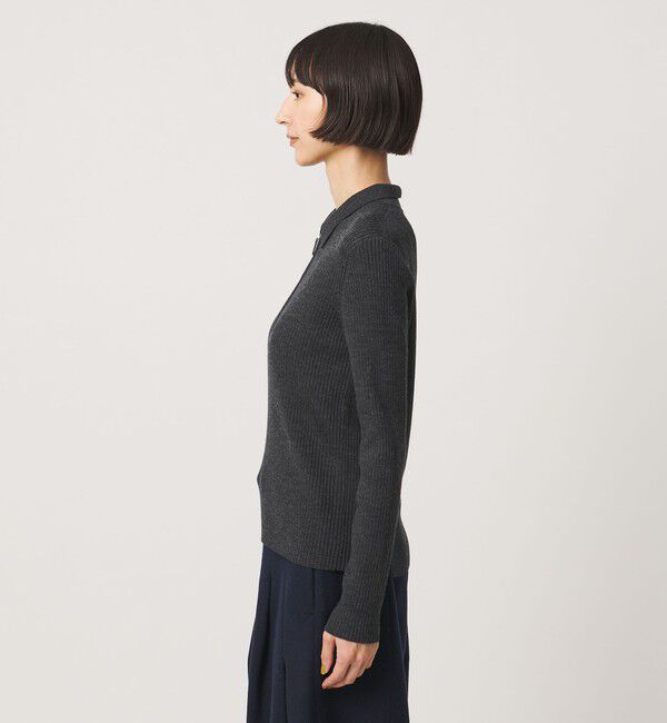 UNITED ARROWS「ウール リブ ジップ ポロニット」|ニット・セーター|