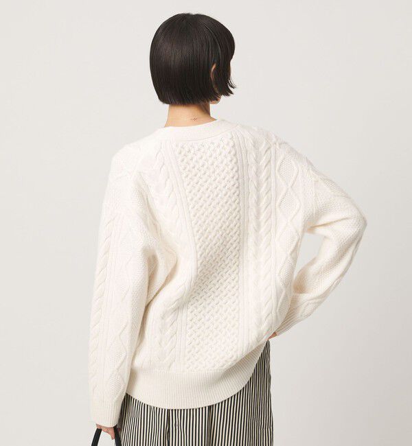 UNITED ARROWS「ケーブル Vネック カーディガン」|カーディガン|