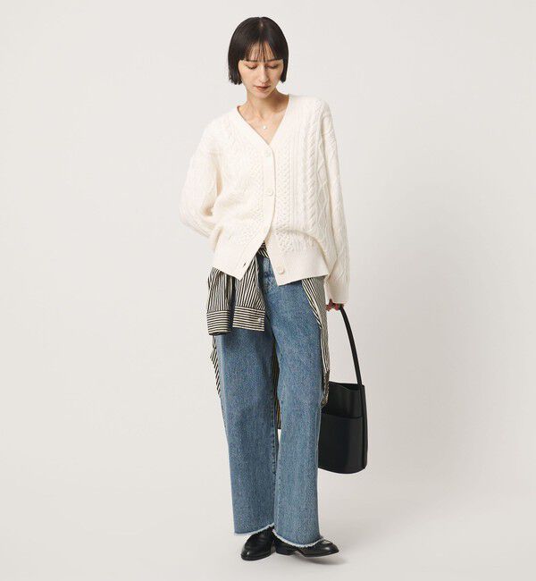 UNITED ARROWS「ケーブル Vネック カーディガン」|カーディガン|