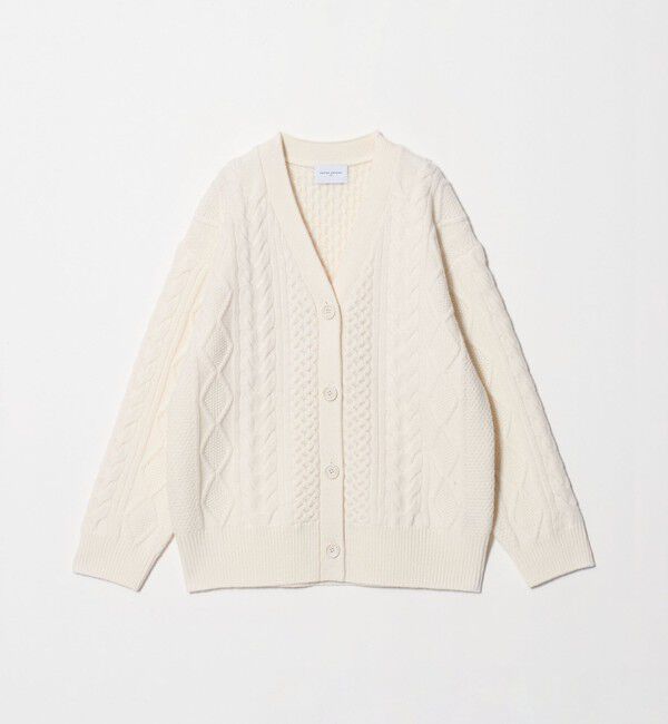 UNITED ARROWS「ケーブル Vネック カーディガン」|カーディガン|