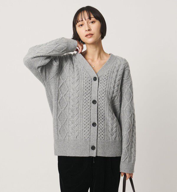 UNITED ARROWS「ケーブル Vネック カーディガン」|カーディガン|