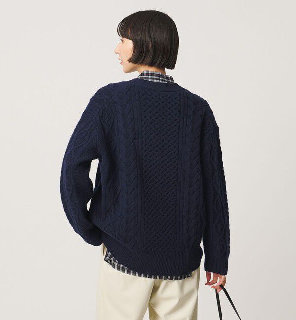 UNITED ARROWS「ケーブル Vネック カーディガン」|カーディガン|