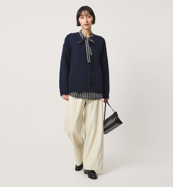 UNITED ARROWS「ケーブル Vネック カーディガン」|カーディガン|
