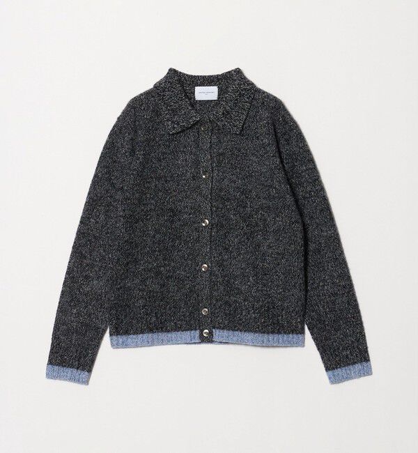 UNITED ARROWS「ミックスカラー ポロニット カーディガン」|カーディガン|BLACK
