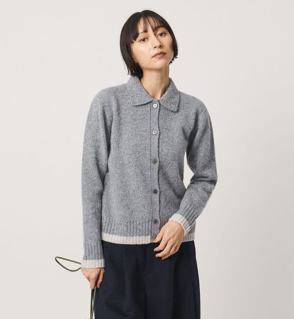 UNITED ARROWS「ミックスカラー ポロニット カーディガン」|カーディガン|