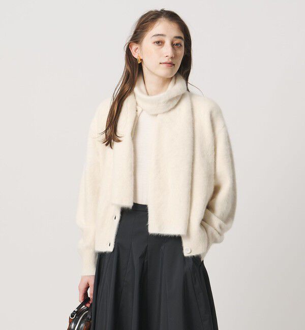 UNITED ARROWS「フォックスカシミヤ ストール カーディガン」|カーディガン|OFF WHITE