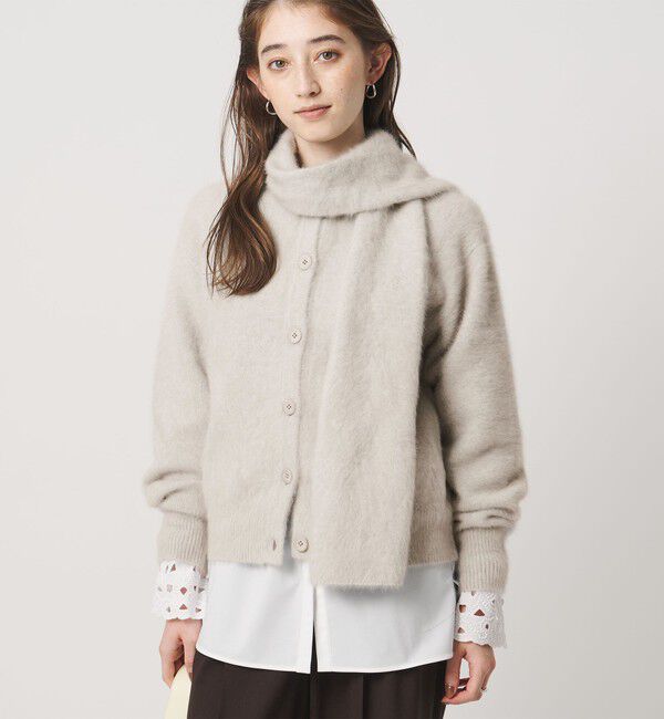 UNITED ARROWS「フォックスカシミヤ ストール カーディガン」|カーディガン|LT.GRAY