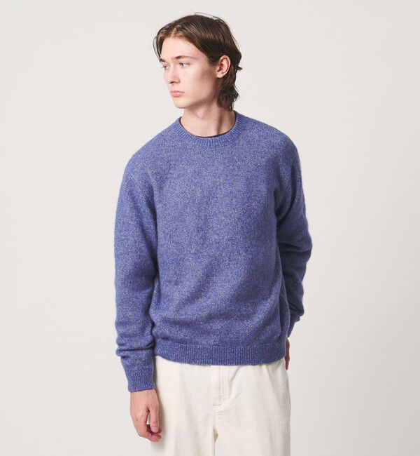 UNITED ARROWS「デラべ ヘアリー クルーネック ニット」|ニット・セーター|COBALT