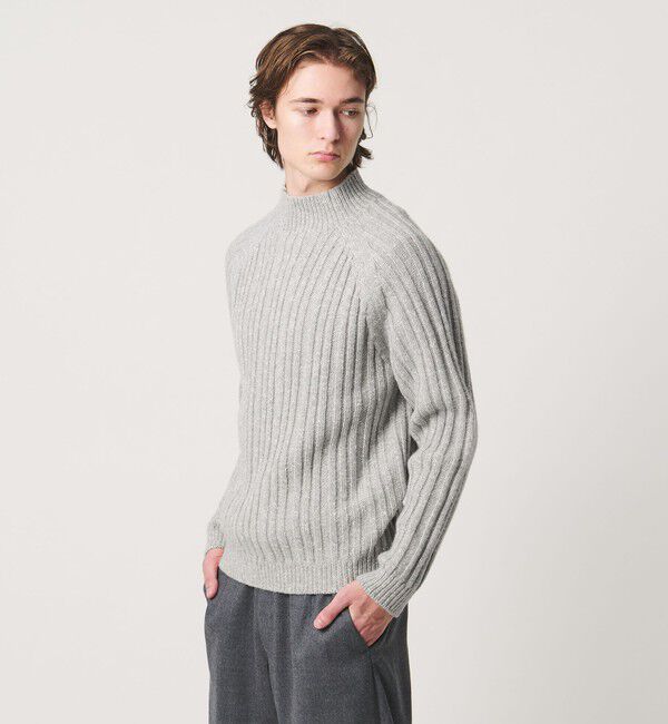 UNITED ARROWS「ワイドリブ ボトルネック ニット」|ニット・セーター|LT.GRAY