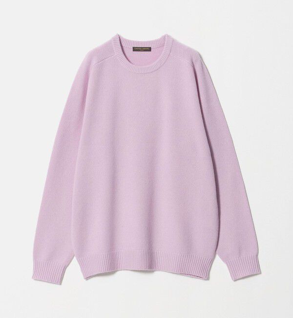 UNITED ARROWS「ウール/カシミヤ ミドルゲージ クルーネック ニット」|ニット・セーター|LT.PINK