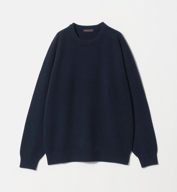 UNITED ARROWS「ウール/カシミヤ ミドルゲージ クルーネック ニット」|ニット・セーター|NAVY
