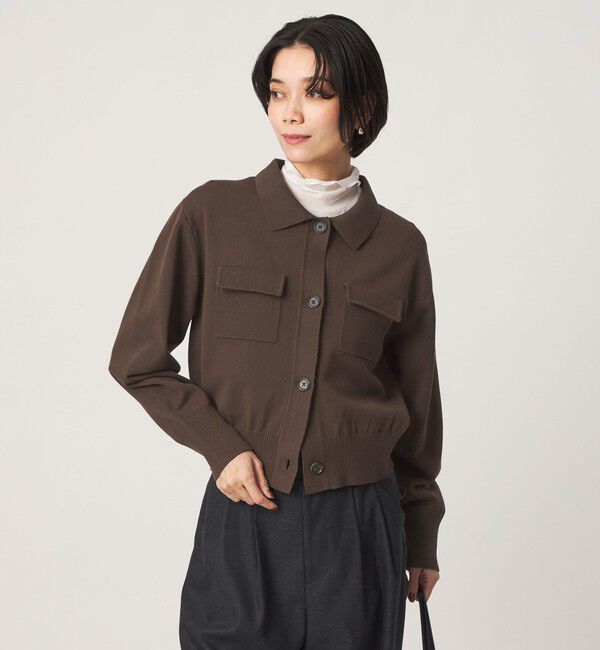 UNITED ARROWS green label relaxing「ポロニット カーディガン」|カーディガン|DK.BROWN