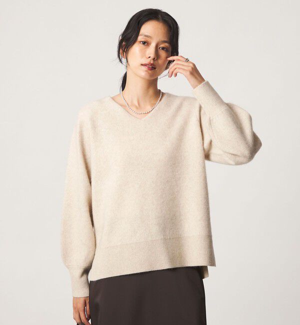UNITED ARROWS green label relaxing「FOXブレンド フォルム Vネック ニット」|ニット・セーター|