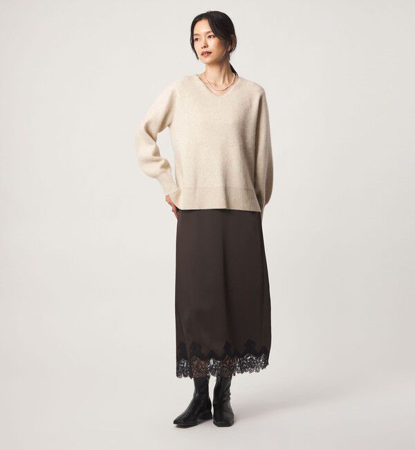UNITED ARROWS green label relaxing「FOXブレンド フォルム Vネック ニット」|ニット・セーター|