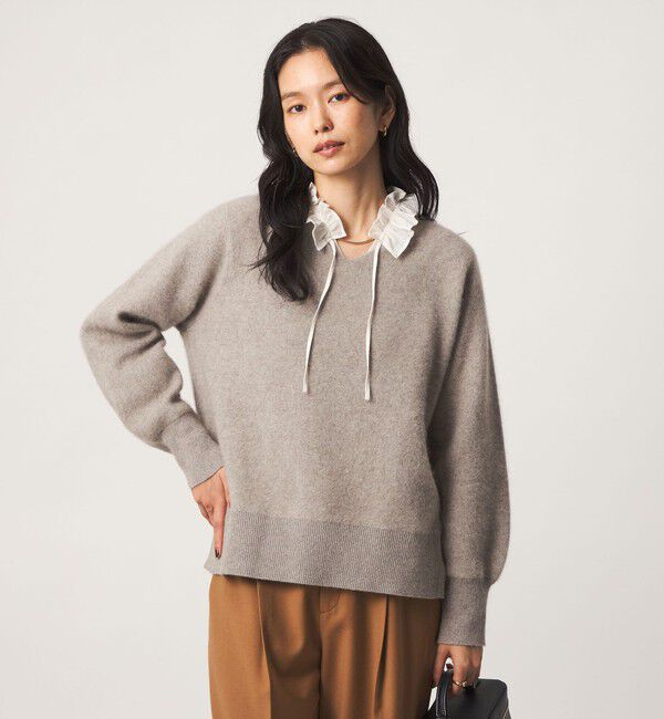 UNITED ARROWS green label relaxing「FOXブレンド フォルム Vネック ニット」|ニット・セーター|