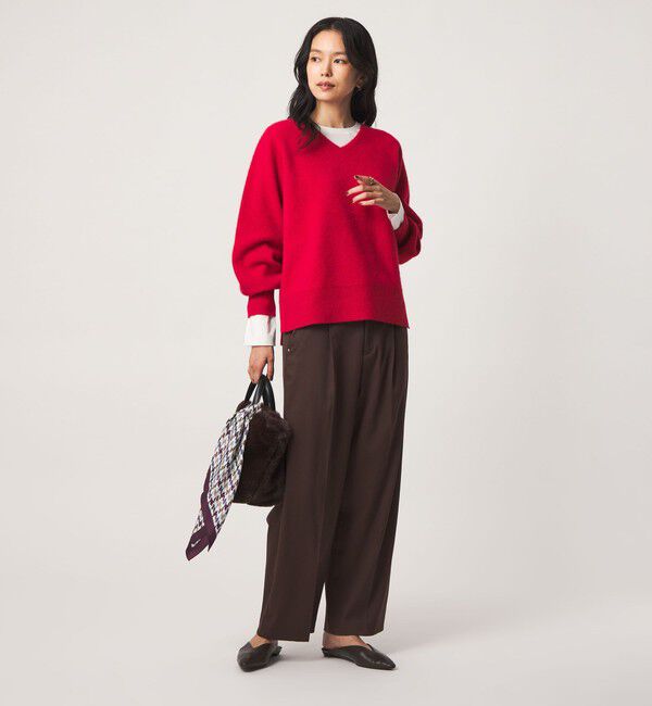 UNITED ARROWS green label relaxing「FOXブレンド フォルム Vネック ニット」|ニット・セーター|
