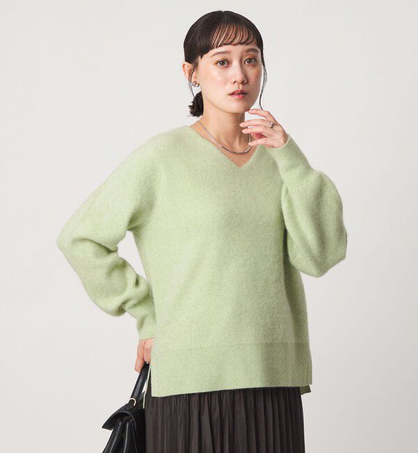 UNITED ARROWS green label relaxing「FOXブレンド フォルム Vネック ニット」|ニット・セーター|