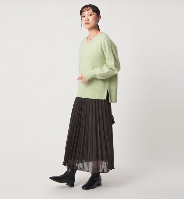 UNITED ARROWS green label relaxing「FOXブレンド フォルム Vネック ニット」|ニット・セーター|