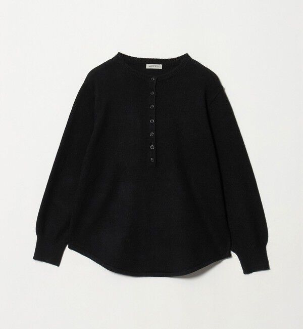 UNITED ARROWS green label relaxing「【WEB限定】＜at ease＞ヘンリーネック ニット プルオーバー」|ニット・セーター|BLACK