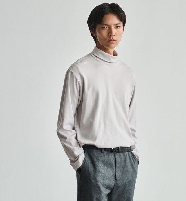 UNITED ARROWS green label relaxing「オーガニックコットン スムース タートルネック カットソー」|Tシャツ・カットソー|LT.GRAY