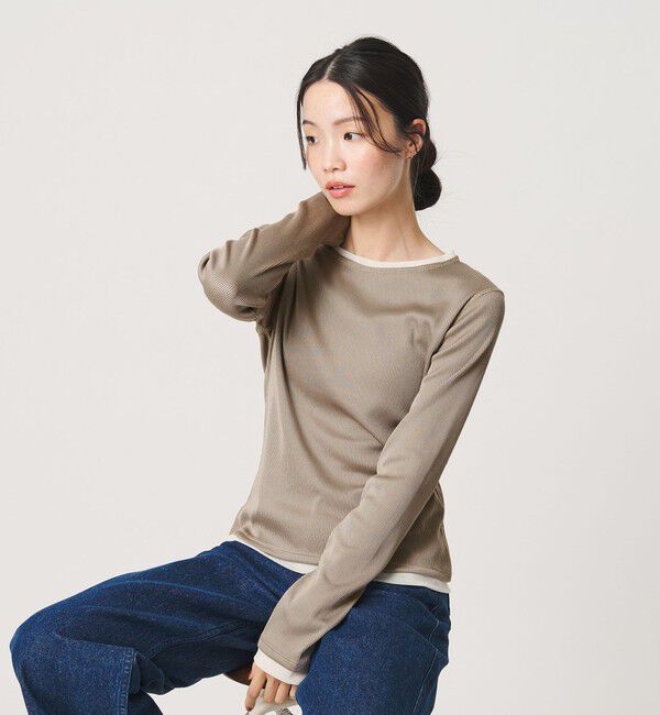 BEAUTY&YOUTH UNITED ARROWS「ポリエステルコットン テレコ チュール ドッキングプルオーバー」|Tシャツ・カットソー|
