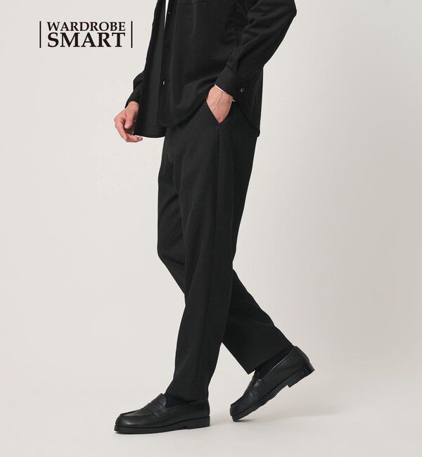 BEAUTY&YOUTH UNITED ARROWS「【WEB限定 WARDROBE SMART】 ウールライク ステルスポケット 1P セミワイド パンツ」|チノ|BLACK