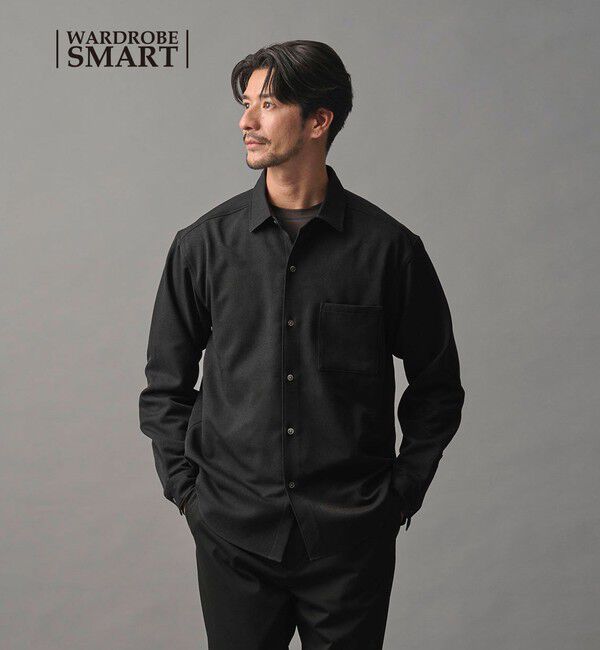BEAUTY&YOUTH UNITED ARROWS「【WEB限定 WARDROBE SMART】ウールライク シャツ」|シャツ・ブラウス|BLACK