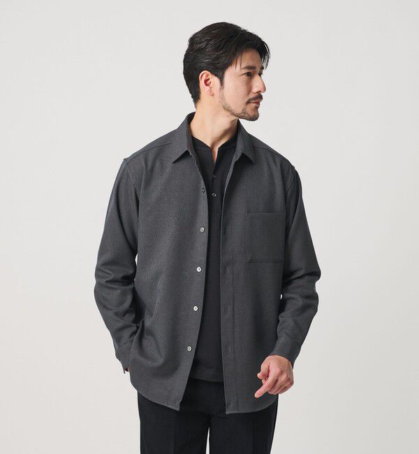 BEAUTY&YOUTH UNITED ARROWS「【WEB限定 WARDROBE SMART】ウールライク シャツ」|シャツ・ブラウス|DK.GRAY