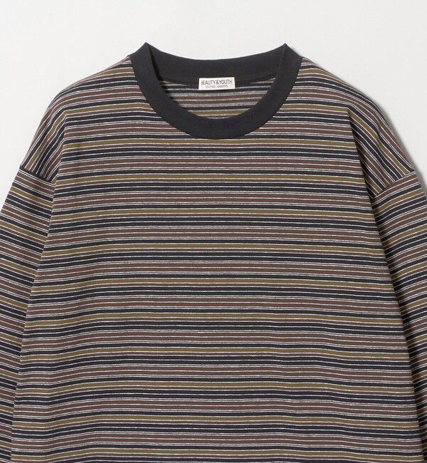 BEAUTY&YOUTH UNITED ARROWS「ラフィー マルチ ボーダー クルーネック カットソー」|Tシャツ・カットソー|
